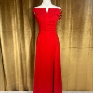 Elegant Red Off-Shoulder Dress